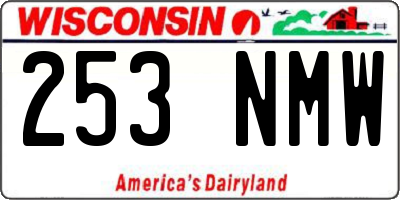WI license plate 253NMW