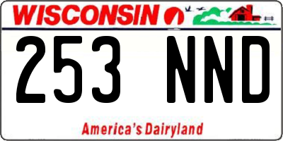 WI license plate 253NND