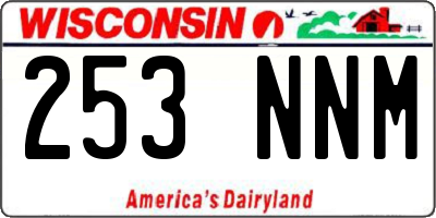 WI license plate 253NNM
