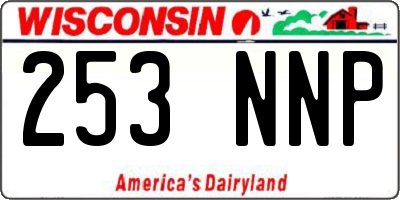 WI license plate 253NNP