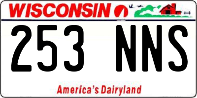 WI license plate 253NNS