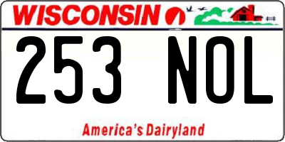 WI license plate 253NOL