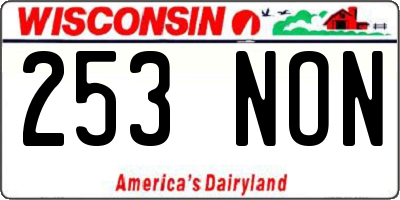 WI license plate 253NON