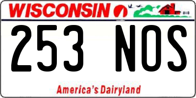 WI license plate 253NOS