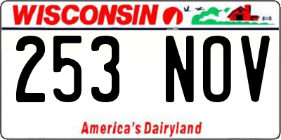 WI license plate 253NOV