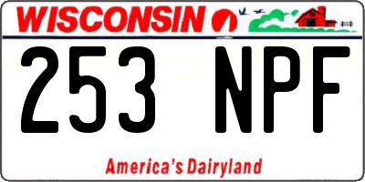 WI license plate 253NPF