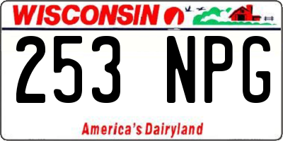 WI license plate 253NPG