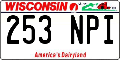 WI license plate 253NPI