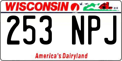 WI license plate 253NPJ