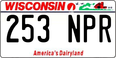 WI license plate 253NPR