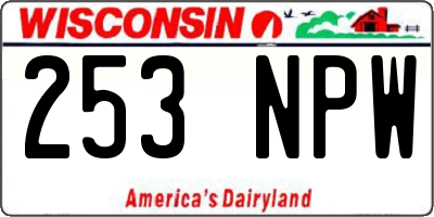 WI license plate 253NPW