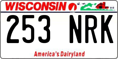 WI license plate 253NRK