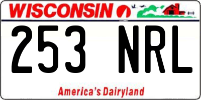 WI license plate 253NRL