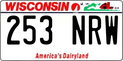WI license plate 253NRW