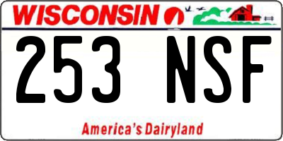 WI license plate 253NSF
