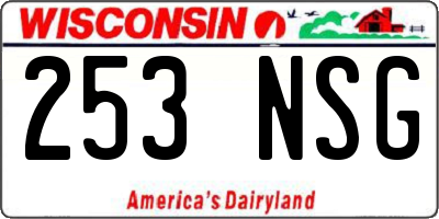 WI license plate 253NSG