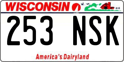 WI license plate 253NSK