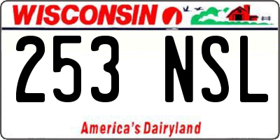 WI license plate 253NSL