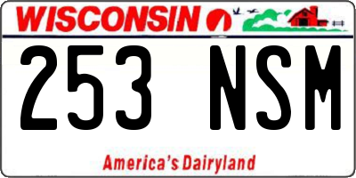 WI license plate 253NSM