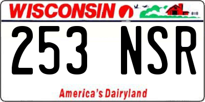 WI license plate 253NSR