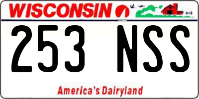 WI license plate 253NSS