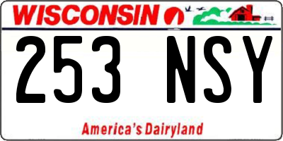 WI license plate 253NSY