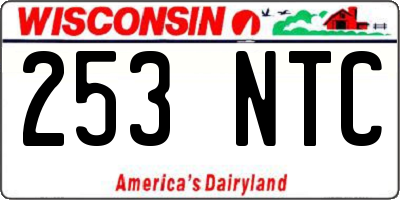 WI license plate 253NTC
