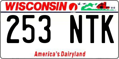 WI license plate 253NTK