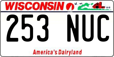 WI license plate 253NUC