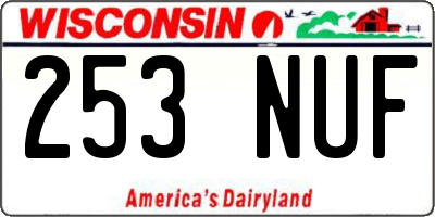 WI license plate 253NUF