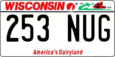 WI license plate 253NUG