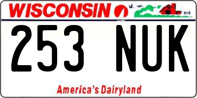 WI license plate 253NUK