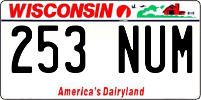 WI license plate 253NUM