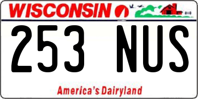 WI license plate 253NUS