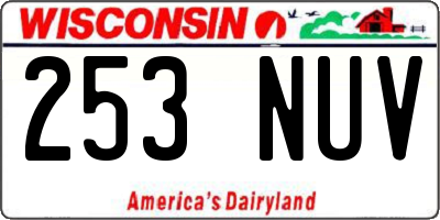 WI license plate 253NUV