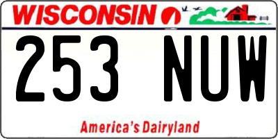 WI license plate 253NUW