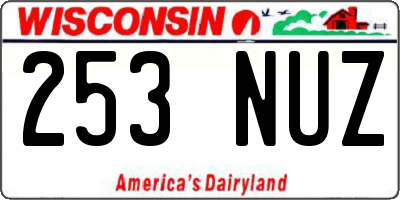 WI license plate 253NUZ