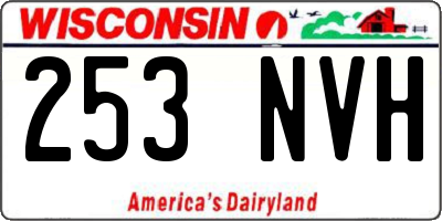 WI license plate 253NVH