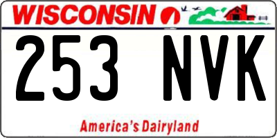 WI license plate 253NVK