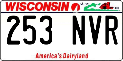WI license plate 253NVR