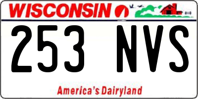 WI license plate 253NVS