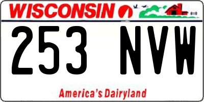 WI license plate 253NVW