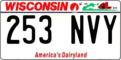 WI license plate 253NVY