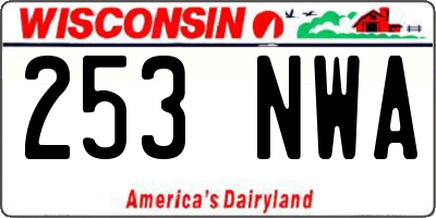 WI license plate 253NWA