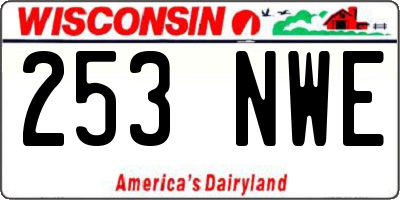 WI license plate 253NWE