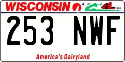WI license plate 253NWF