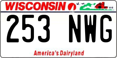 WI license plate 253NWG