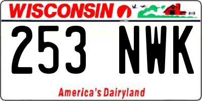 WI license plate 253NWK