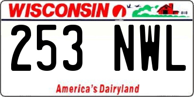 WI license plate 253NWL