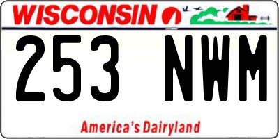 WI license plate 253NWM